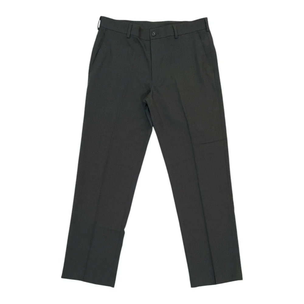 Van Heusen Mens Charcoal Gray Flat Front Dress Pants Trousers 32x30 Straight Leg